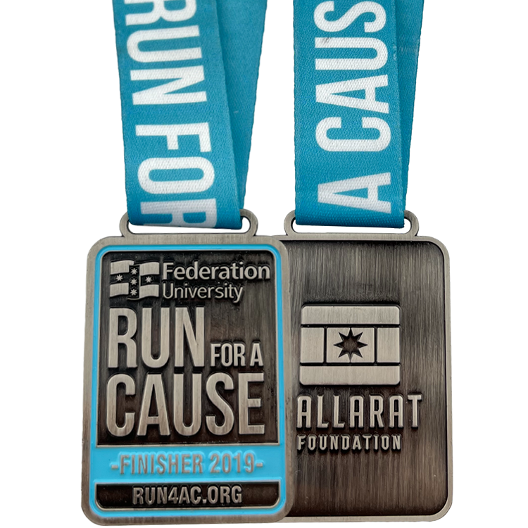 Run for a Cause rectangle medal