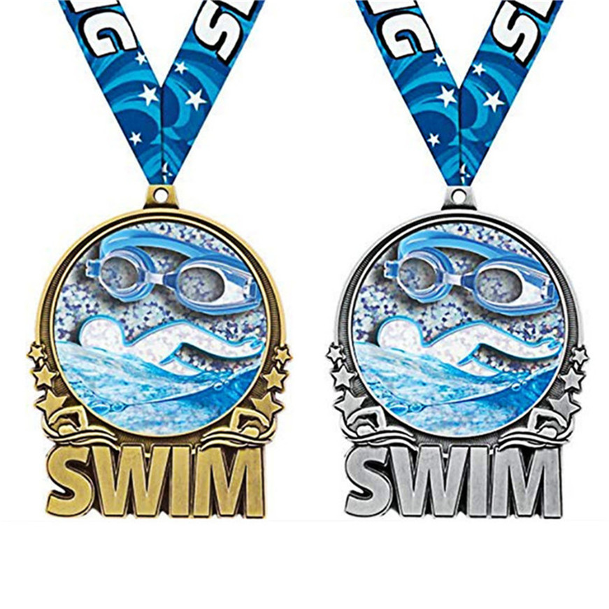 Swim ribbon medal set