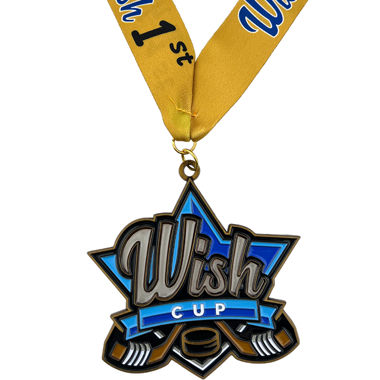 Wish Cup hockey ribbon medal