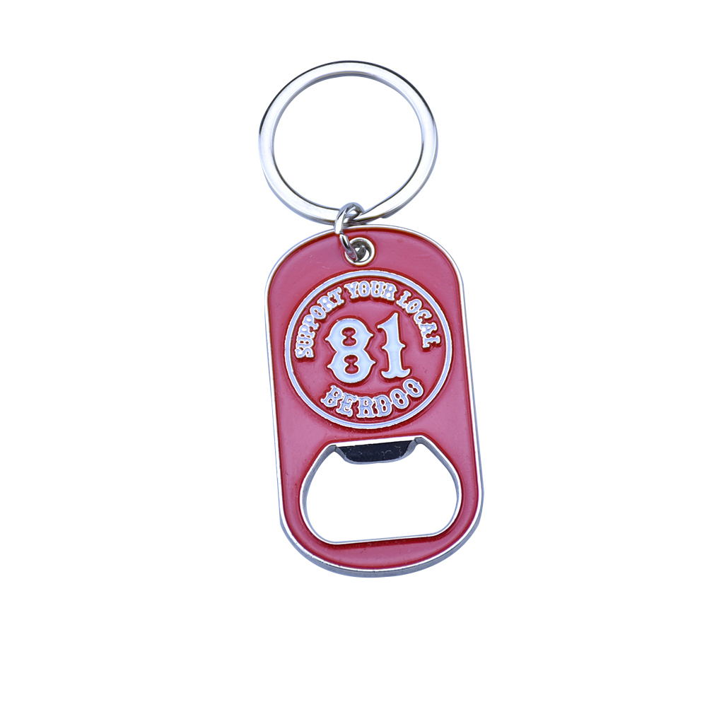 Red logo keychain bottle opener