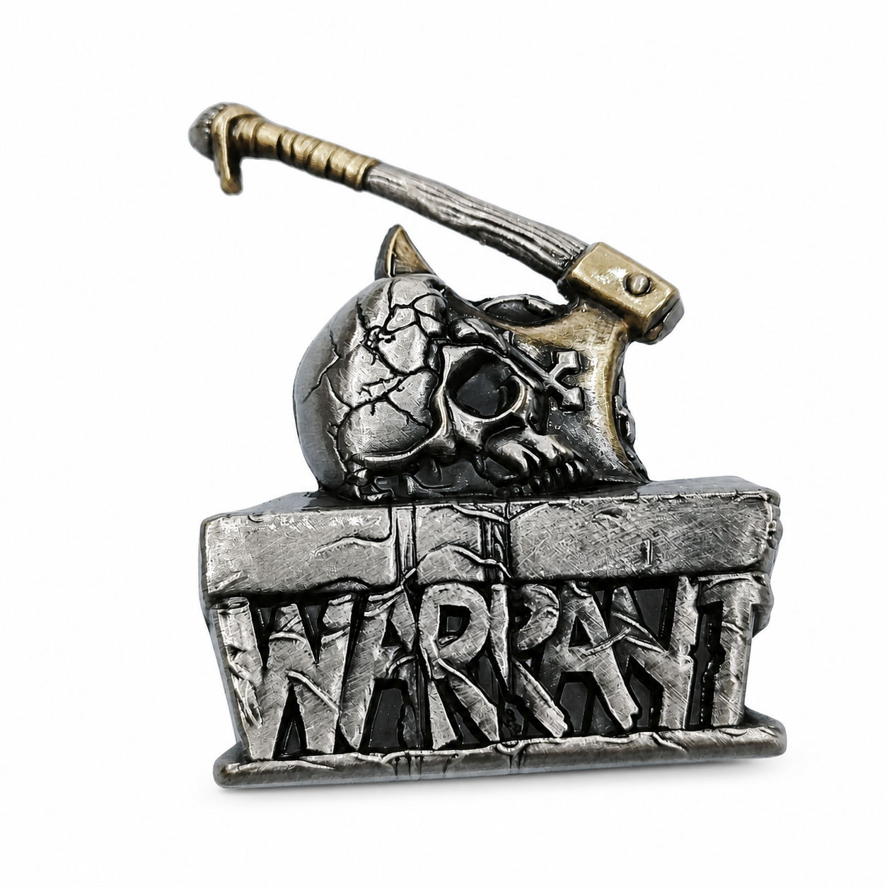Skull axe 3D zinc alloy lapel pin