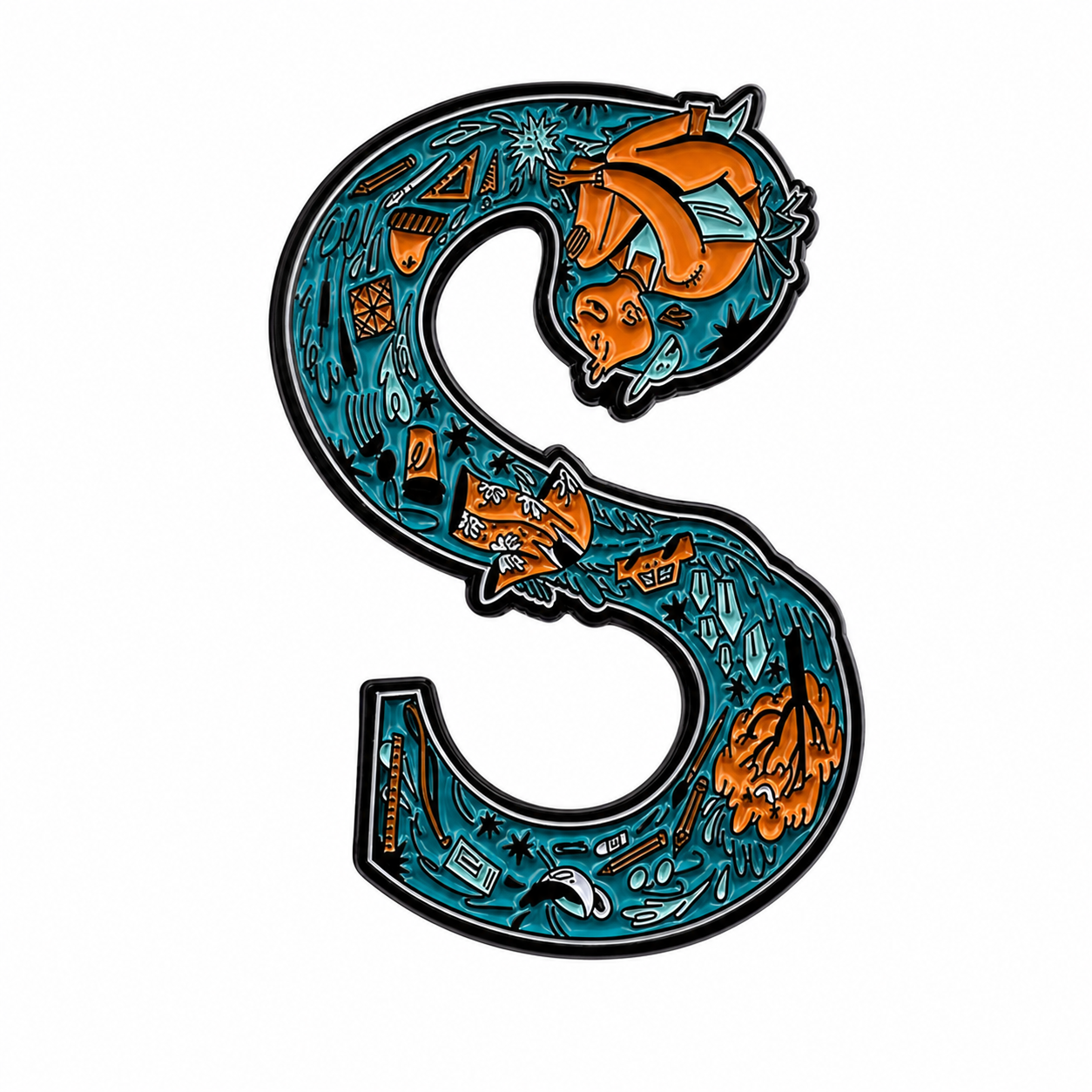 Halloween letter S soft enamel pin