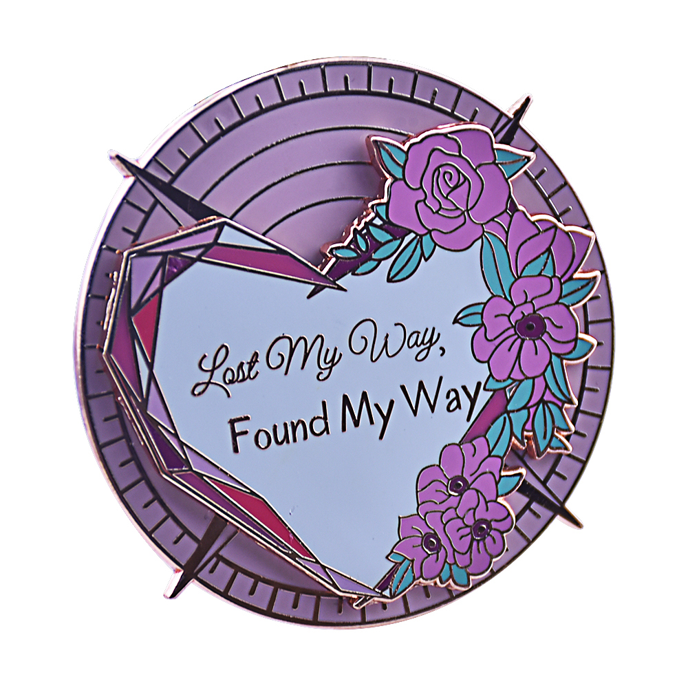 Lost My Way floral hard enamel pin
